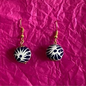 Earrings Blue and White